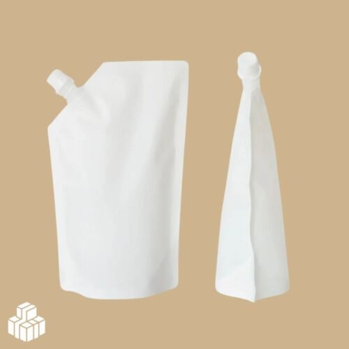 White Matte Stand‑Up Spout Pouch (Food‑Grade, Leak‑Proof)